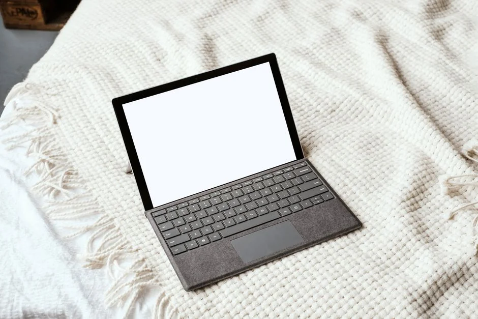 Working on a laptop